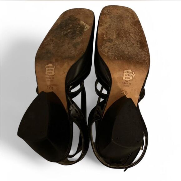 Alter Ego Black leather vintage 90s heels with ankle straps Size 5.5 - Picture 5 of 6